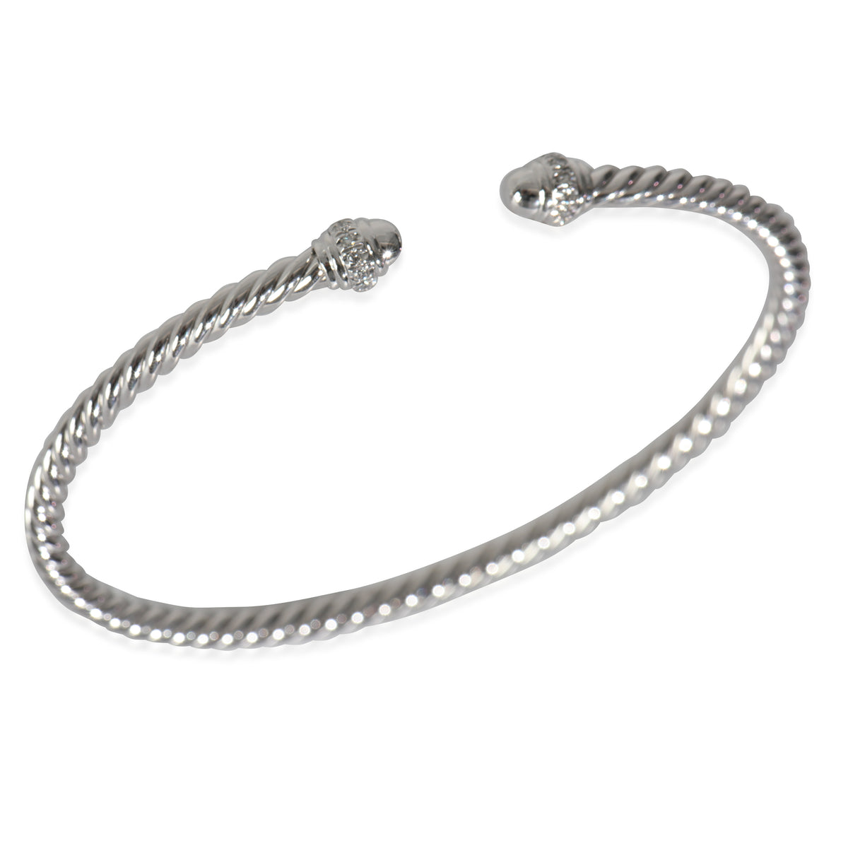 Cable Collection Diamond Bracelet in 18k White Gold 0.07 CTW