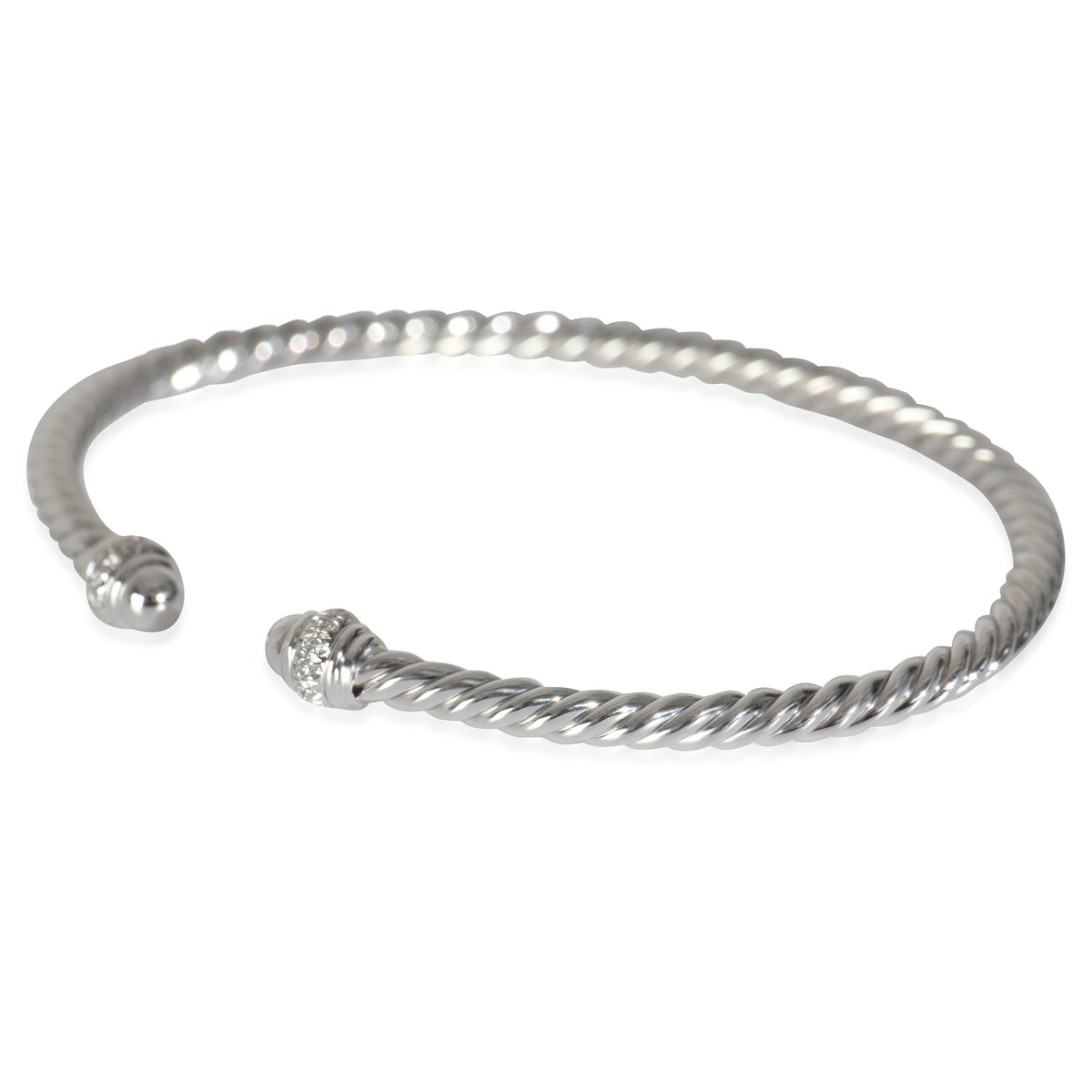 Cable Collection Diamond Bracelet in 18k White Gold 0.07 CTW