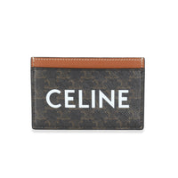 Tan Triomphe Canvas Celine Print Card Holder