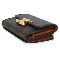 Tan Triomphe Canvas Coin Compact Wallet