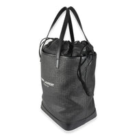 Saint Laurent Black Linen Canvas Teddy Shopping Bag Handbag sv