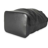 Black Linen Canvas Teddy Shopping Bag