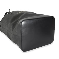 Black Linen Canvas Teddy Shopping Bag