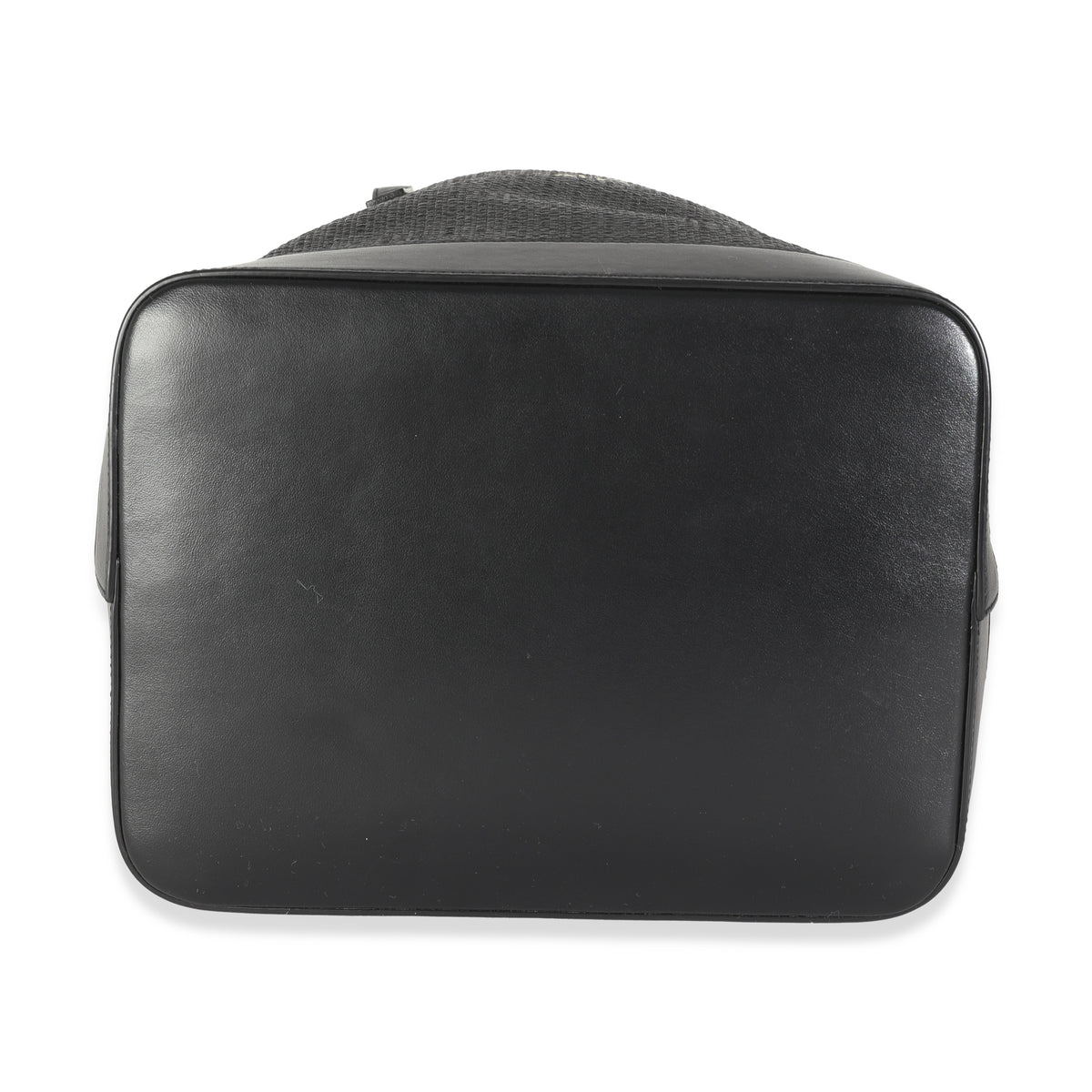 Black Linen Canvas Teddy Shopping Bag