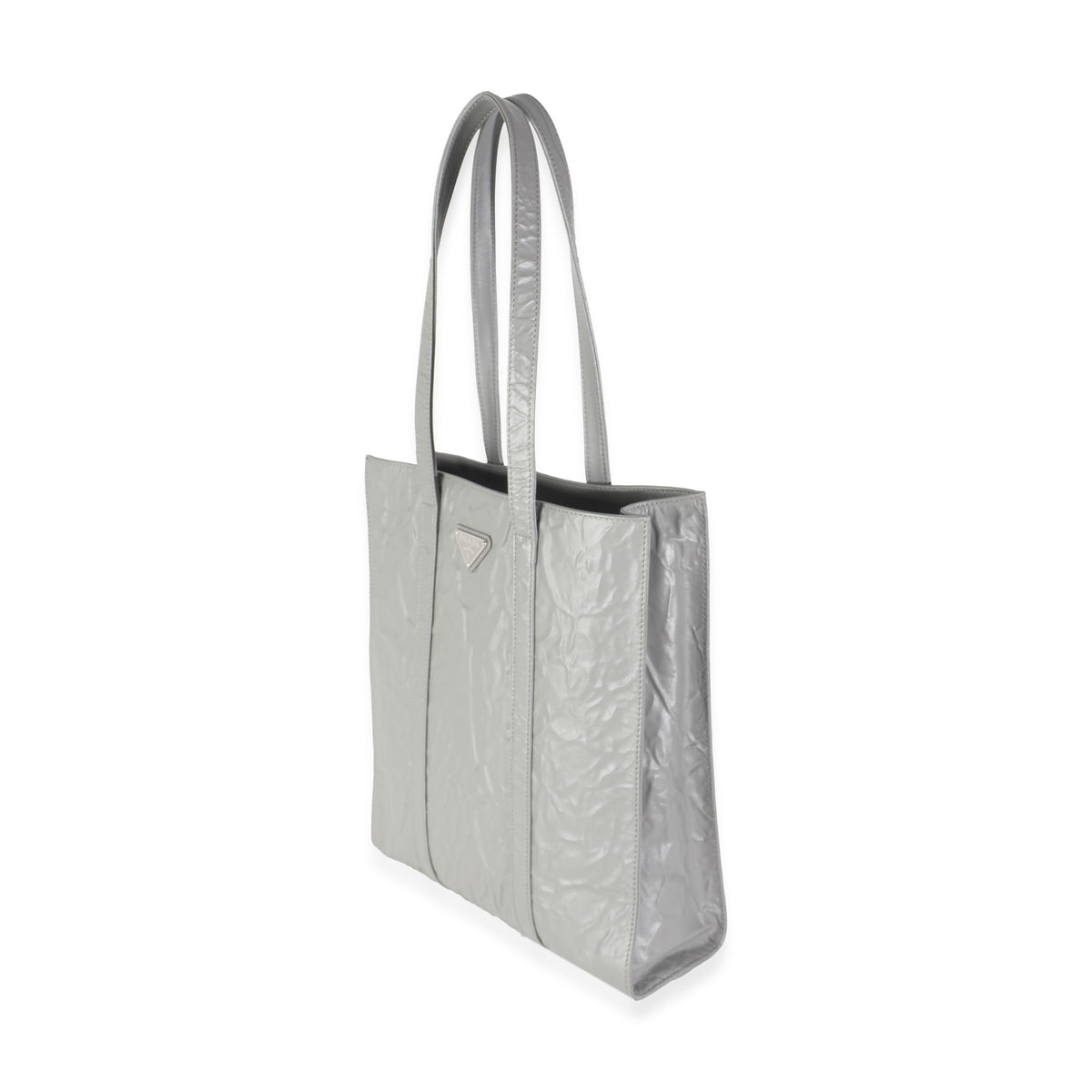 Prada Slate Grey Nappa Small Antique Tote Handbag pv