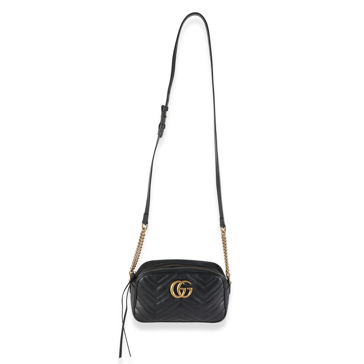 Black Matelasse Calfskin Small GG Marmont Shoulder Bag
