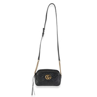 Black Matelasse Calfskin Small GG Marmont Shoulder Bag