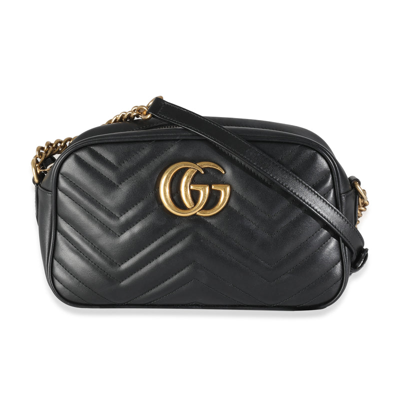 Black Matelasse Calfskin Small GG Marmont Shoulder Bag