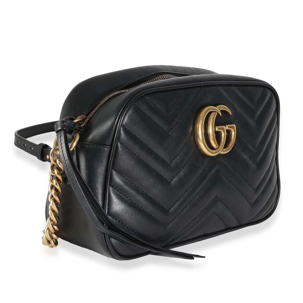 Black Matelasse Calfskin Small GG Marmont Shoulder Bag