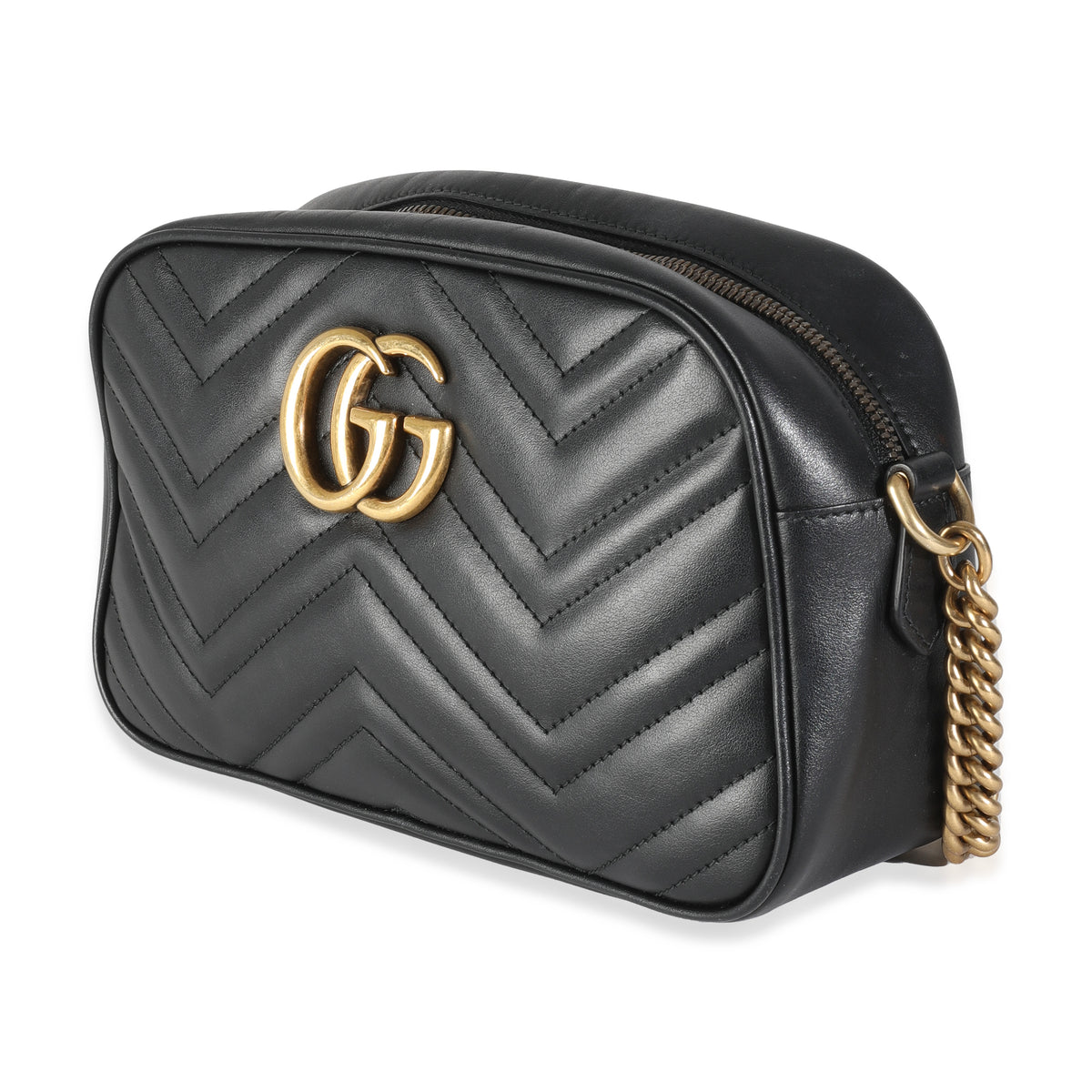 Black Matelasse Calfskin Small GG Marmont Shoulder Bag