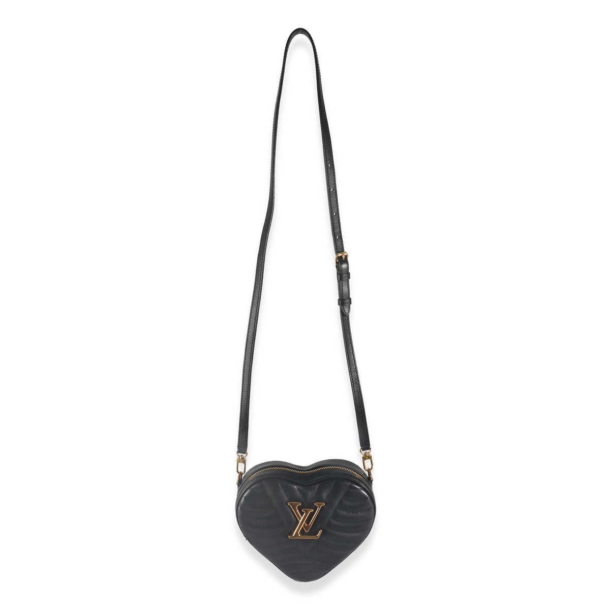 Black Calfskin New Wave Heart Bag