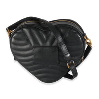 Black Calfskin New Wave Heart Bag