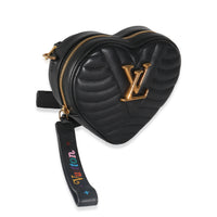 Black Calfskin New Wave Heart Bag