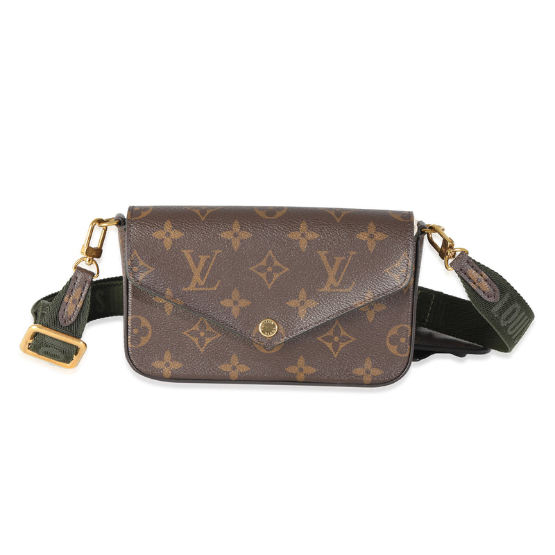 Khaki Monogram Canvas Felicie Strap & Go