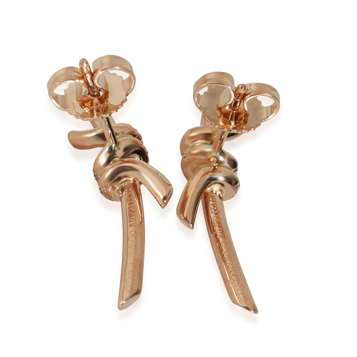 Tiffany Knot Diamond Earrings in 18k Rose Gold 0.09 CTW