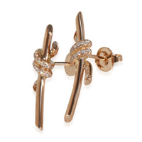 Tiffany Knot Diamond Earrings in 18k Rose Gold 0.09 CTW