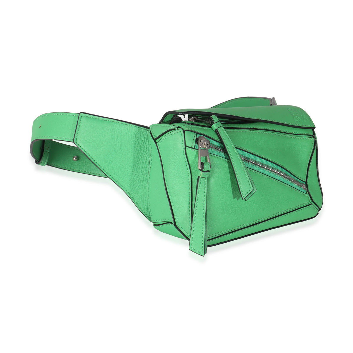 Jungle Green Calfskin Mini Puzzle Belt Bag