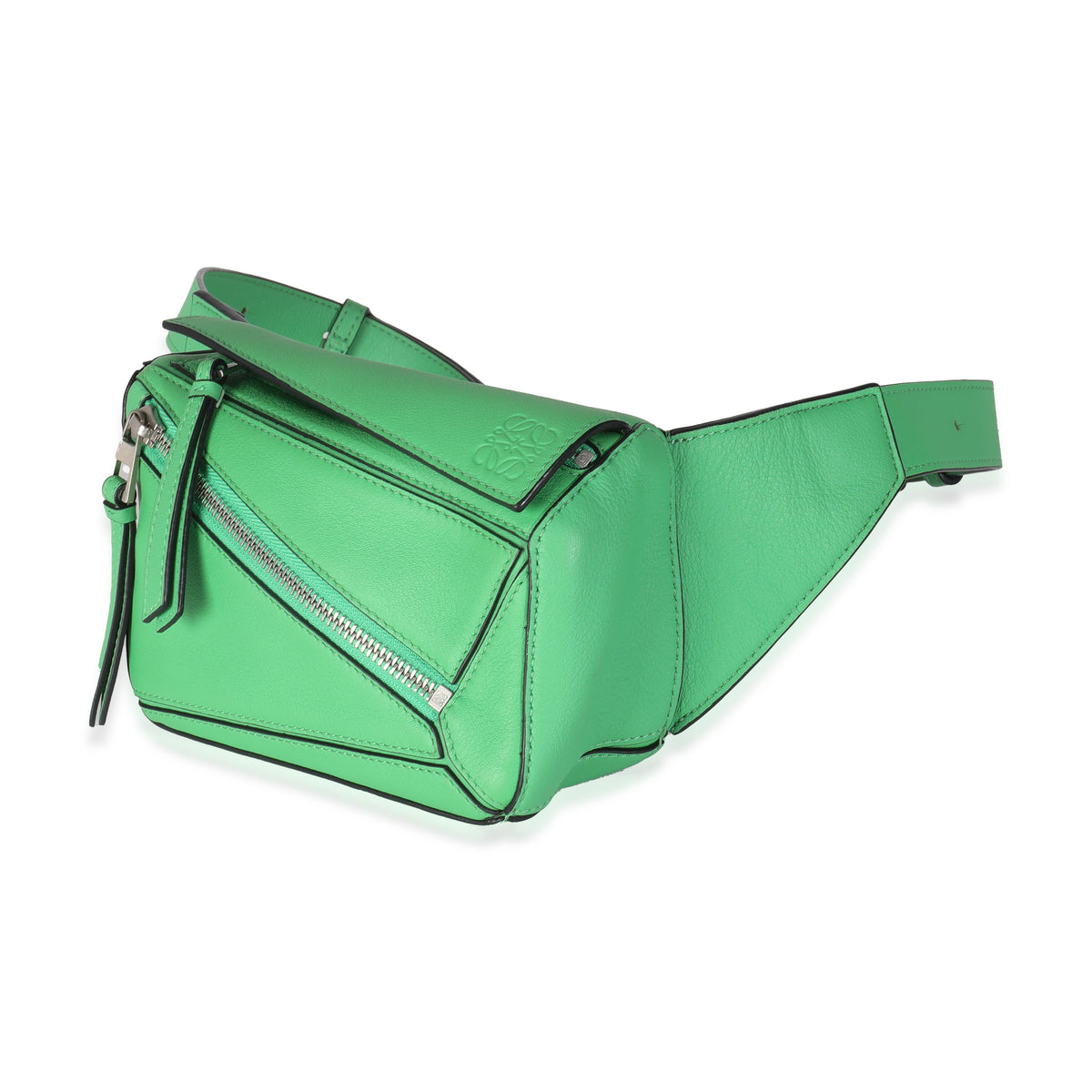 Jungle Green Calfskin Mini Puzzle Belt Bag