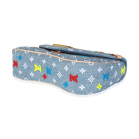 Blue Embroidered Monogram Denim New Wave MM