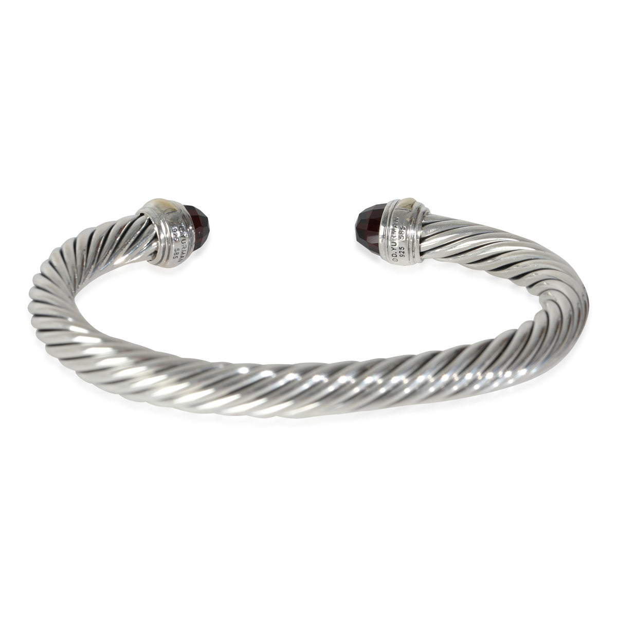 Cable Classic Garnet Bracelet in 14k Yellow Gold/Sterling Silver