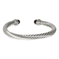 Cable Classic Garnet Bracelet in 14k Yellow Gold/Sterling Silver