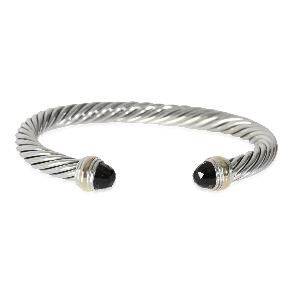 Cable Classic Garnet Bracelet in 14k Yellow Gold/Sterling Silver