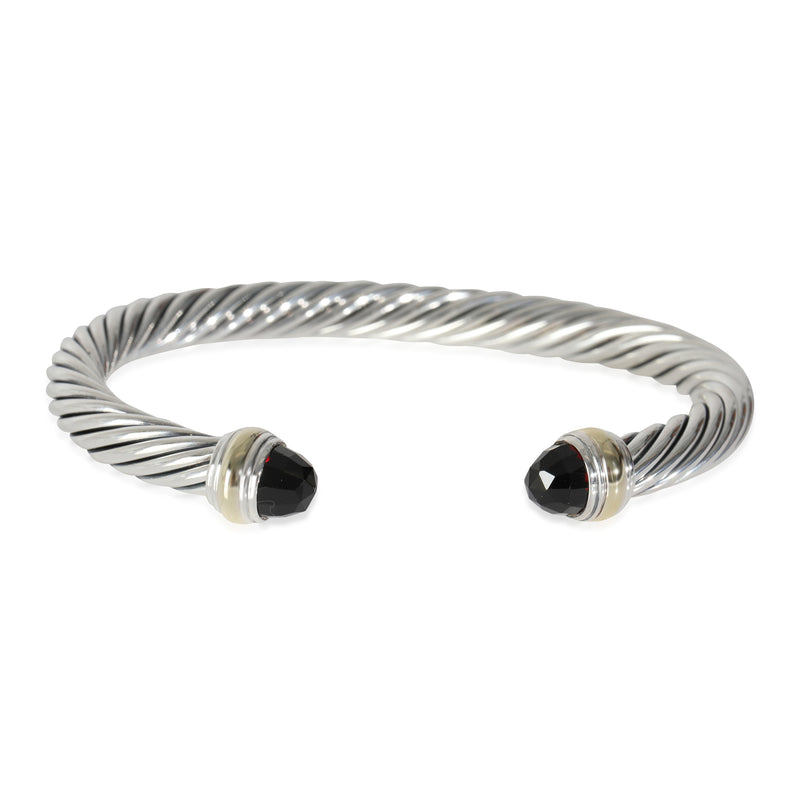 Cable Classic Garnet Bracelet in 14k Yellow Gold/Sterling Silver