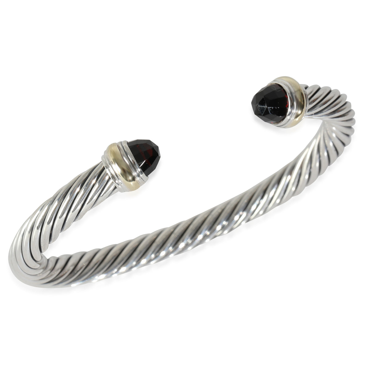 Cable Classic Garnet Bracelet in 14k Yellow Gold/Sterling Silver