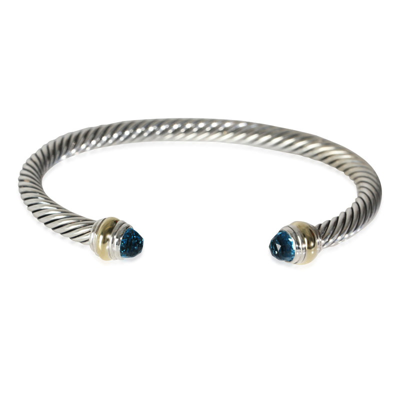 Cable Classic Topaz Bracelet in 14k Yellow Gold/Sterling Silver