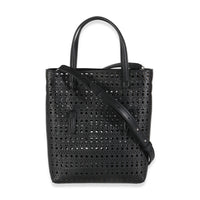 Black Vivienne Calfskin Laser Cut Mina North South Tote
