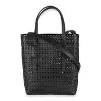 Black Vivienne Calfskin Laser Cut Mina North South Tote