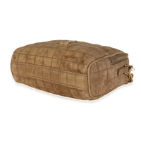 Golden Leaf Suede Cassandre Carre Camera Bag