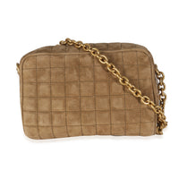 Golden Leaf Suede Cassandre Carre Camera Bag