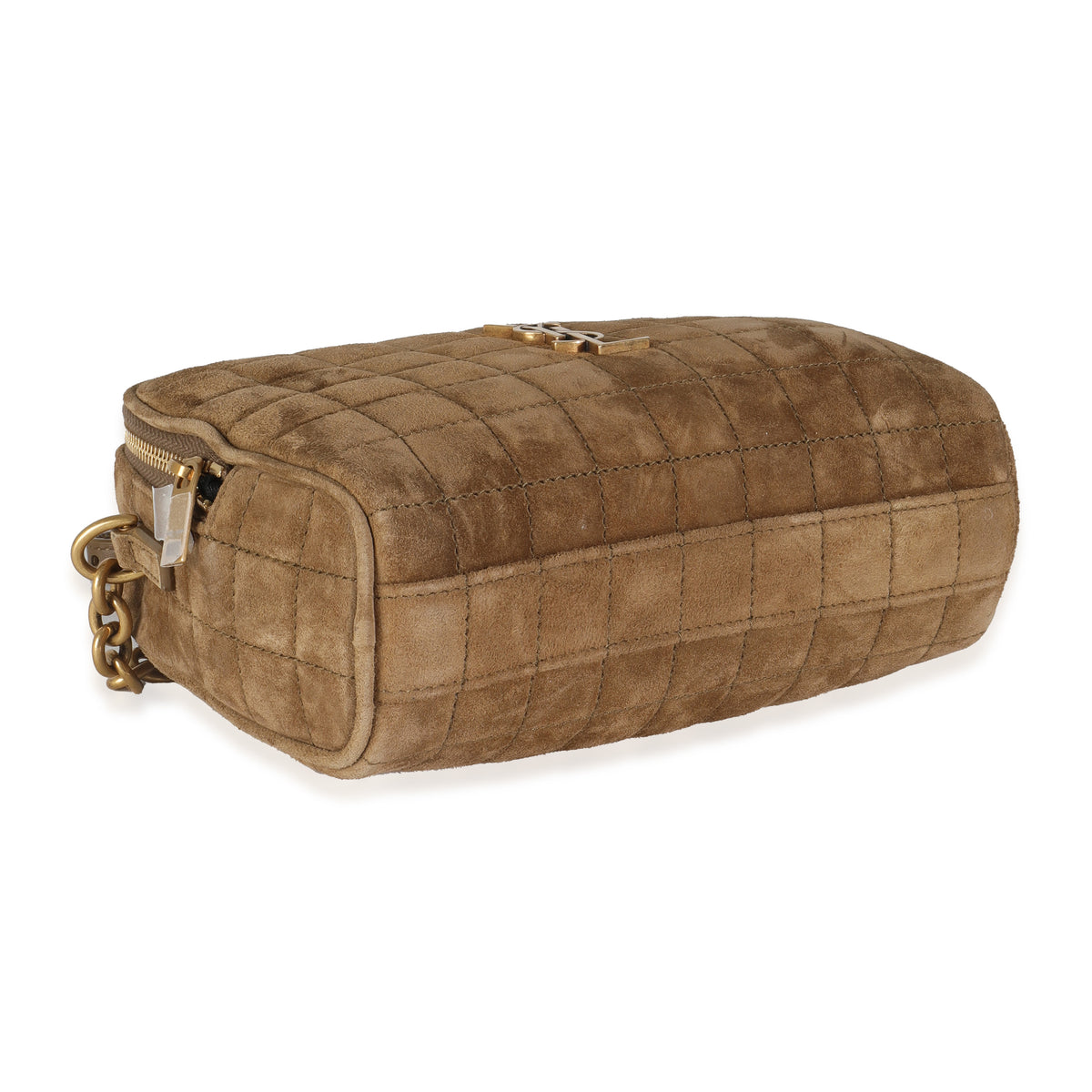 Golden Leaf Suede Cassandre Carre Camera Bag