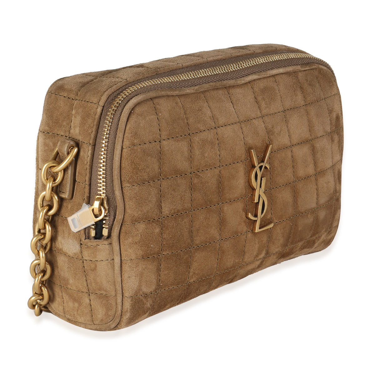 Golden Leaf Suede Cassandre Carre Camera Bag