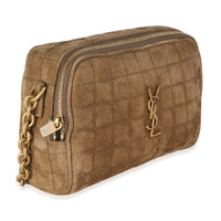 Golden Leaf Suede Cassandre Carre Camera Bag