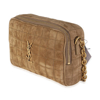 Golden Leaf Suede Cassandre Carre Camera Bag