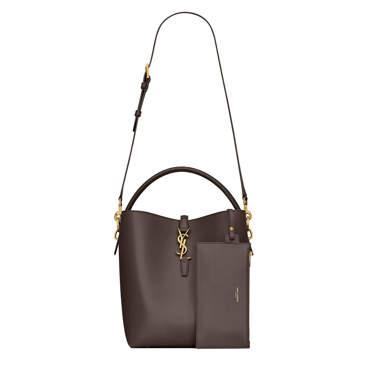 Dark Sweet Choco Smooth Calfskin Le 37 Bucket Bag