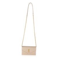 Dark Beige Grain De Poudre Cassandre Envelope Chain Wallet