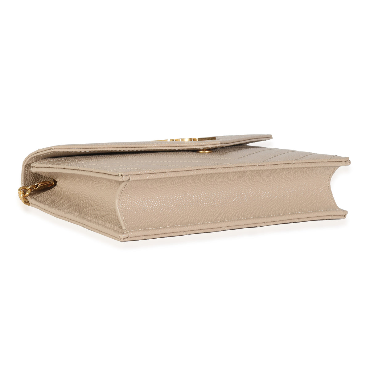 Dark Beige Grain De Poudre Cassandre Envelope Chain Wallet