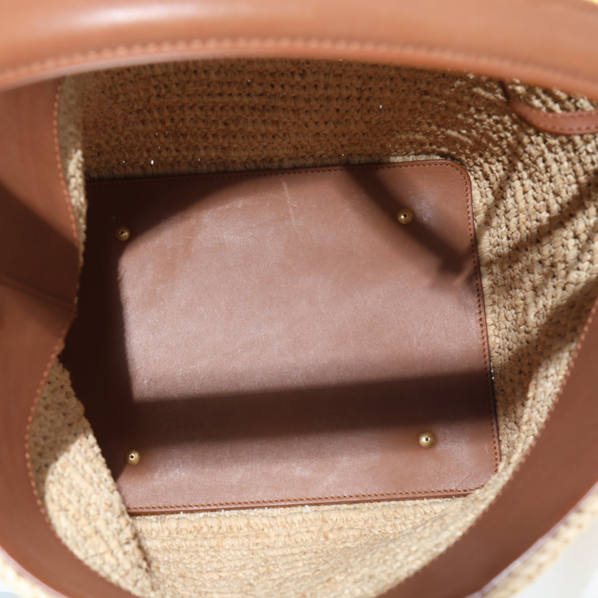 Naturel Brick Raffia Le 37 Bucket Bag