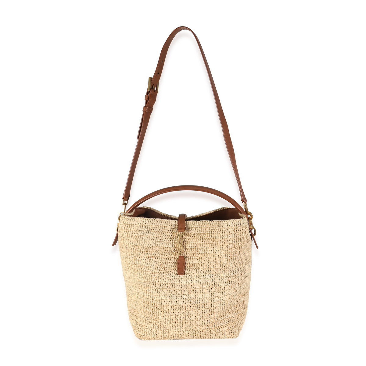 Naturel Brick Raffia Le 37 Bucket Bag