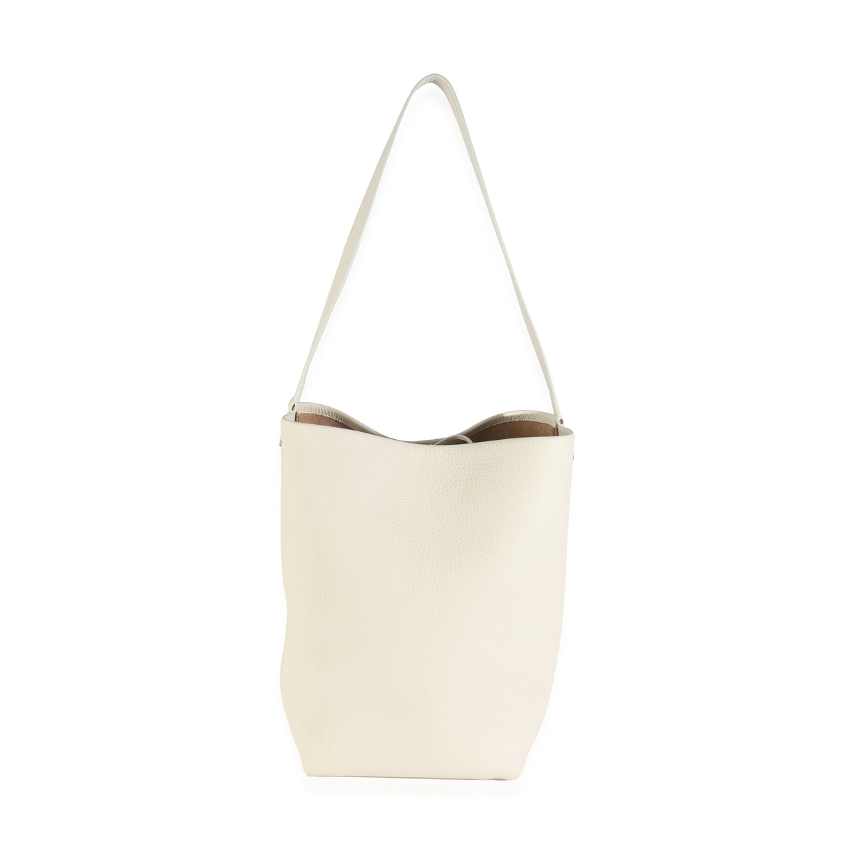 Ivory Grained Calfskin Medium NS Tote Hook Bag
