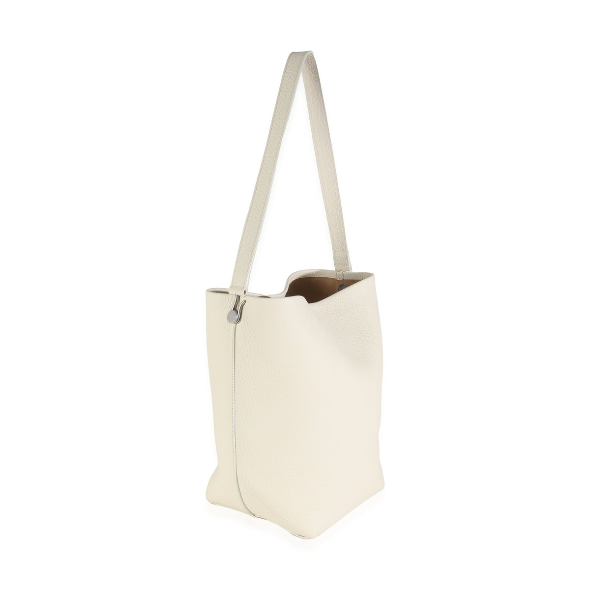 Ivory Grained Calfskin Medium NS Tote Hook Bag