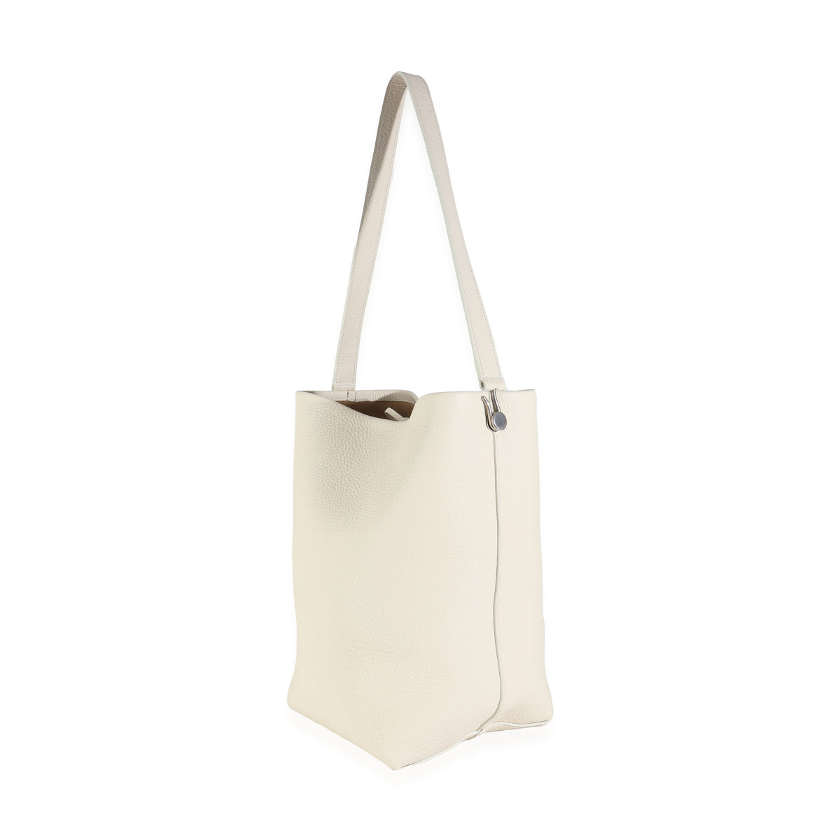 Ivory Grained Calfskin Medium NS Tote Hook Bag
