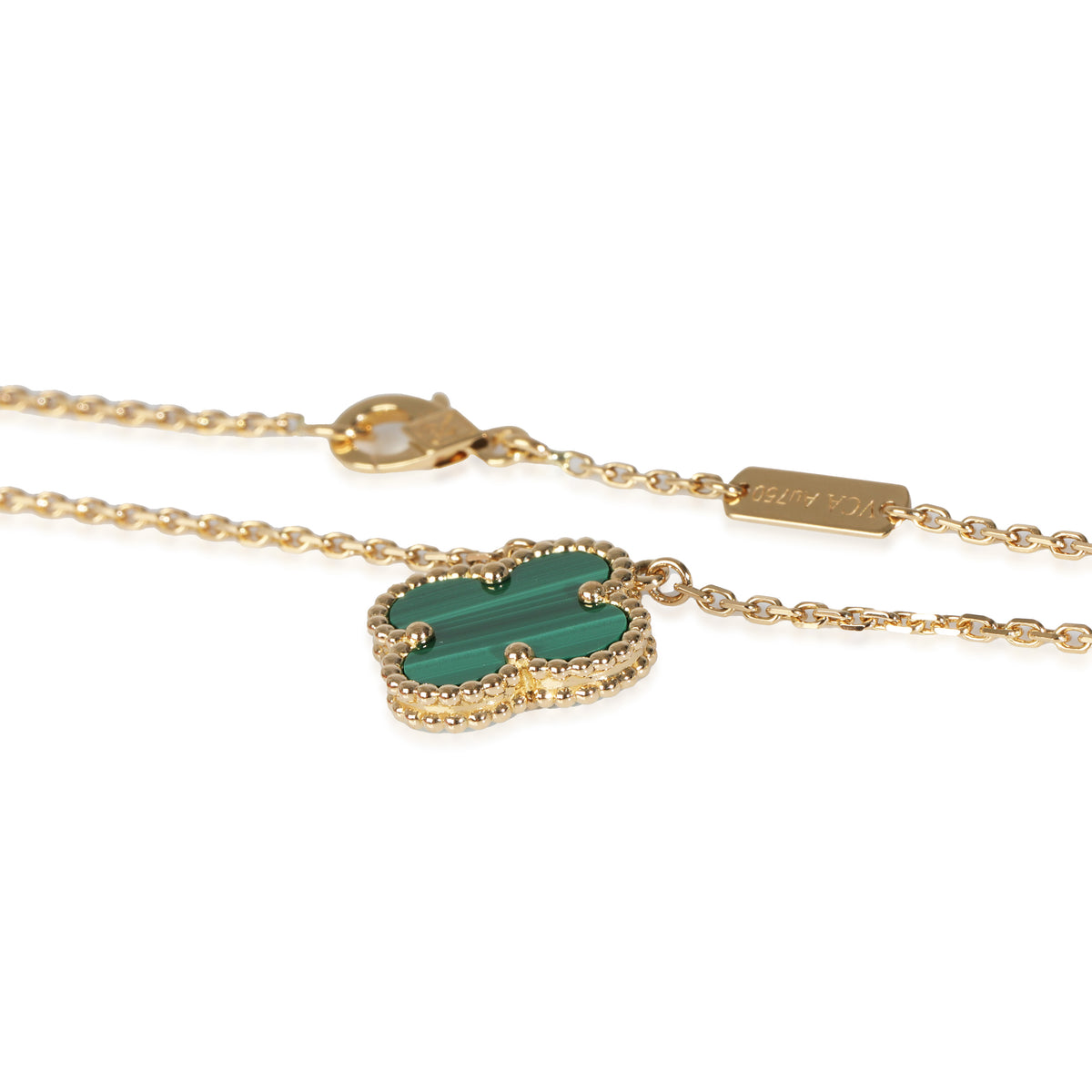 Alhambra Malachite Pendant in 18k Yellow Gold