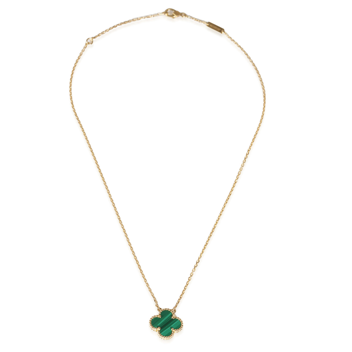 Alhambra Malachite Pendant in 18k Yellow Gold