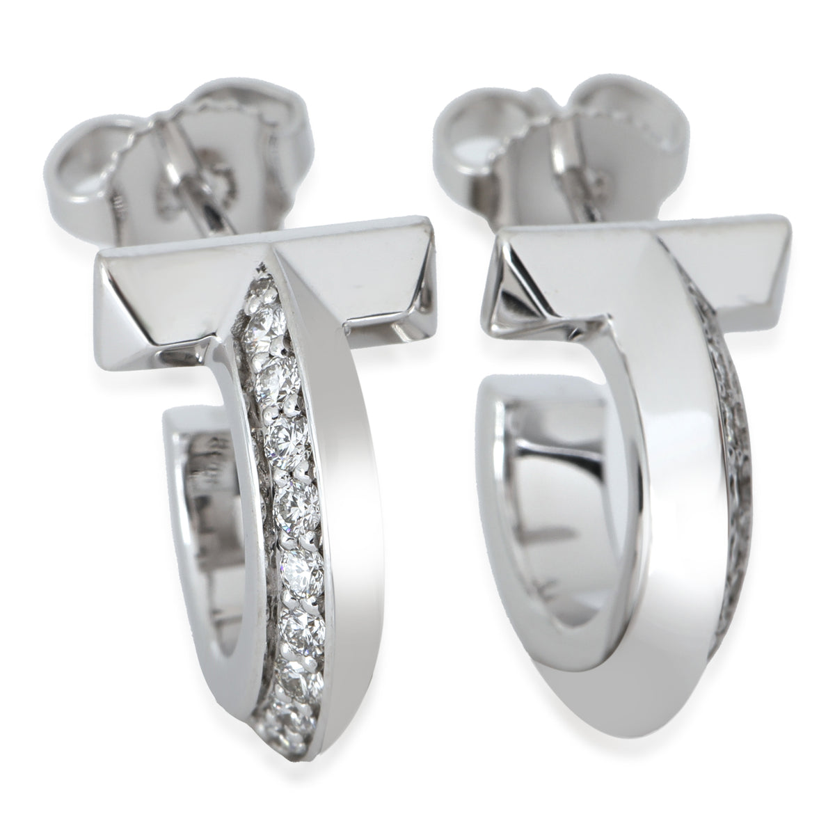 Tiffany T Diamond Earrings in 18k White Gold 0.4 CTW