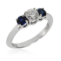 0.5 ct Diamond and Sapphire Engagement Ring