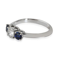 0.5 ct Diamond and Sapphire Engagement Ring